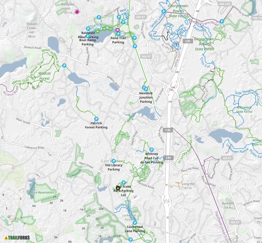 Boxford Massachusetts Mountain - Boxford Trail Map