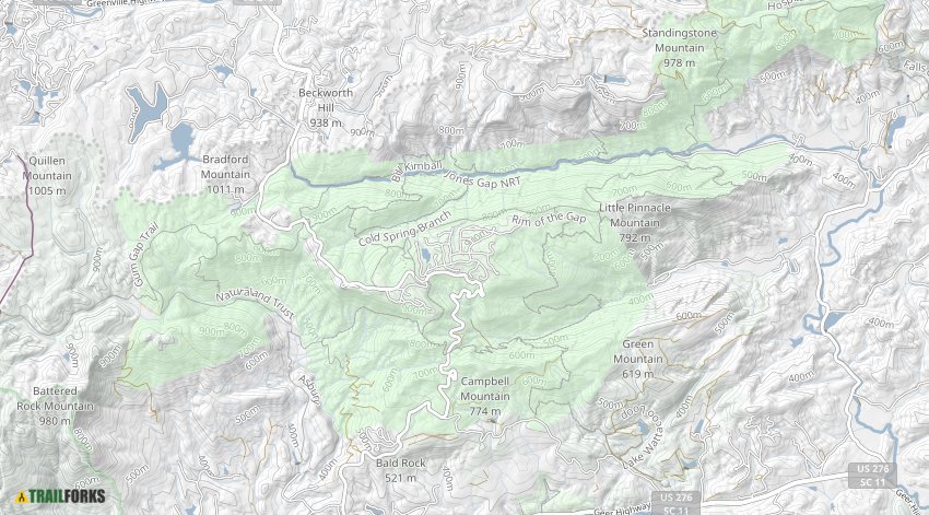 Jones Gap Trail Map Caesars Head - Jones Gap State Park, Brevard Hiking Trails | Trailforks
