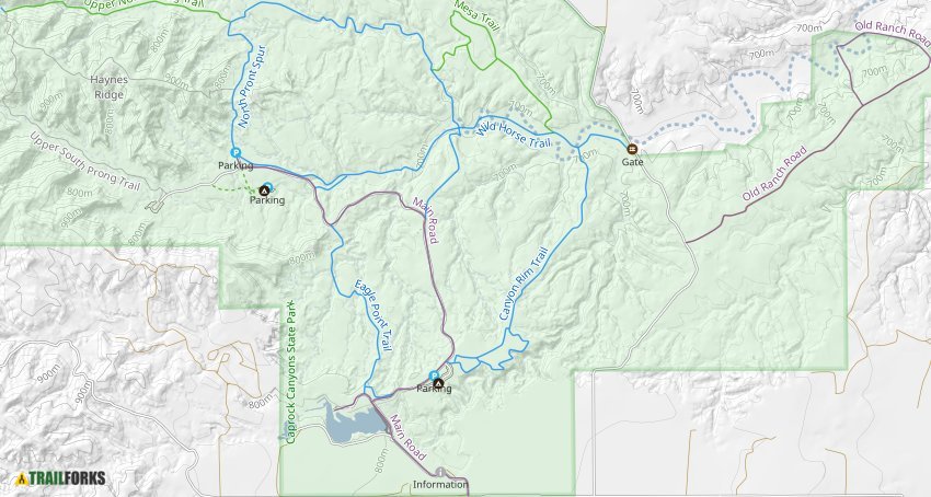 Caprock Canyons State Park 13859 Trail Map 