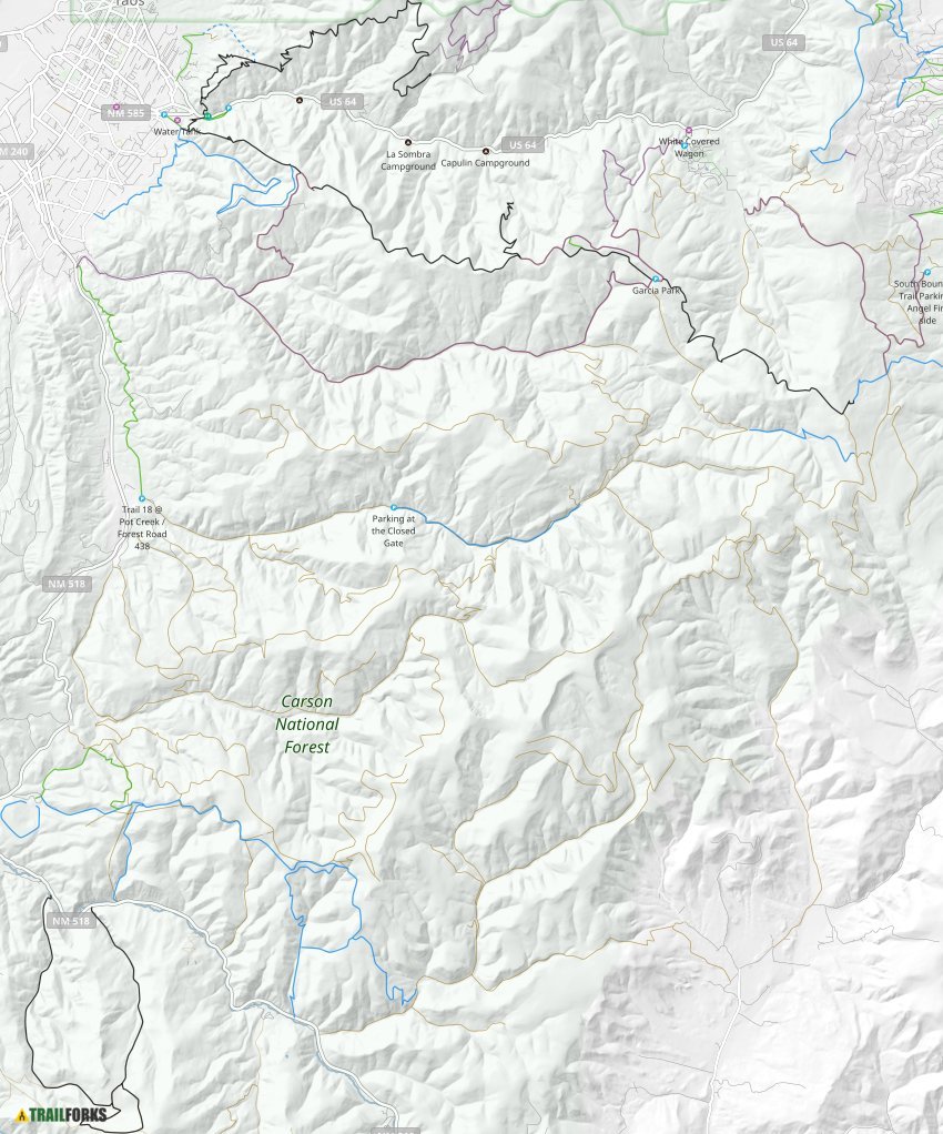 Carson National Forest Camino Real  Trail Map 