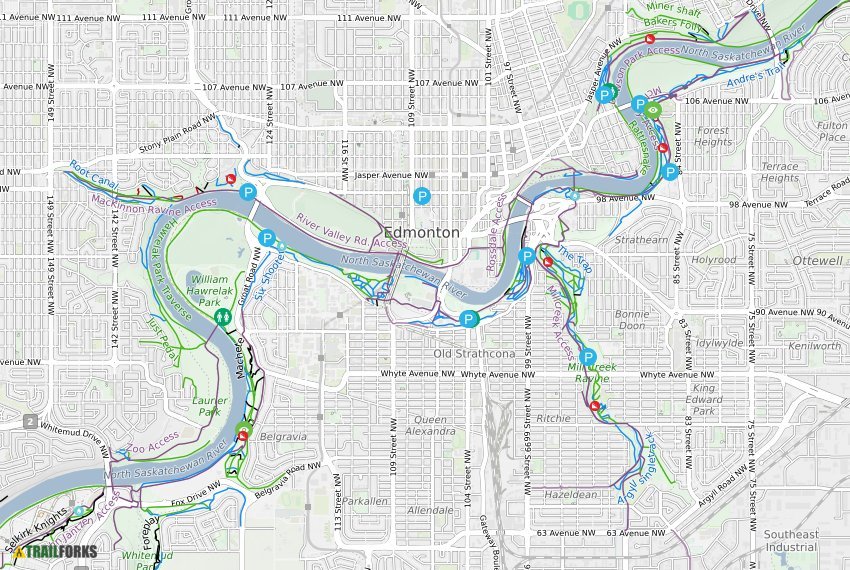 Central Edmonton (South) Mountain Biking Trails Trailforks