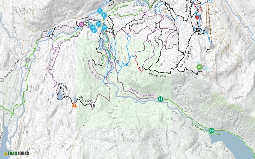 Whistler Bike Trail Map Cheakamus, Whistler Mountain Biking Trails | Trailforks