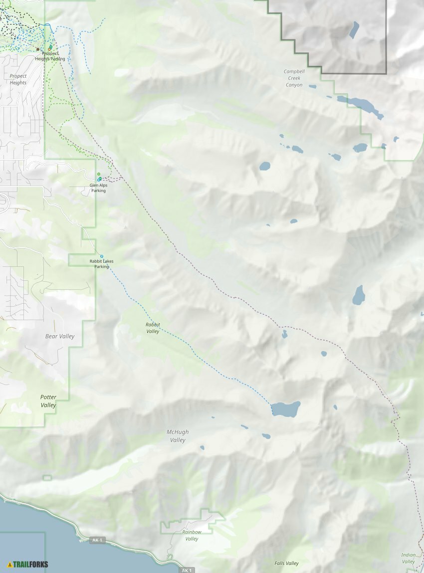 Chugach State Park Anchorage Mountain Biking Trails Trailforks   Chugach State Park 15608 Trail Map 