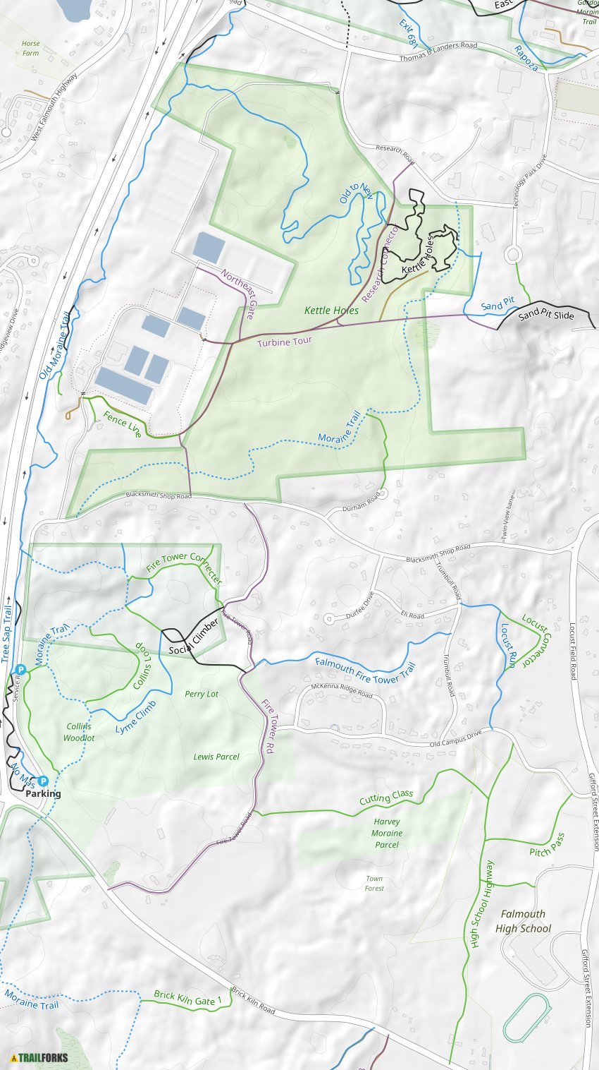 Collins Woodlot / Kettle Holes, Falmouth Mountain Biking Trails