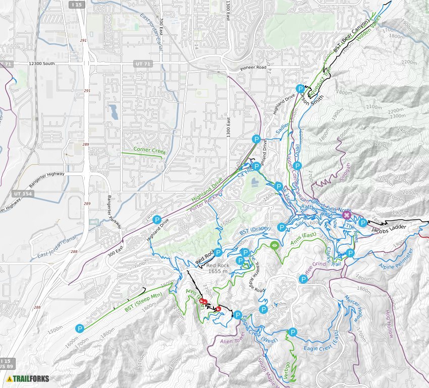 Corner Canyon Mountain Biking Trails Trailforks