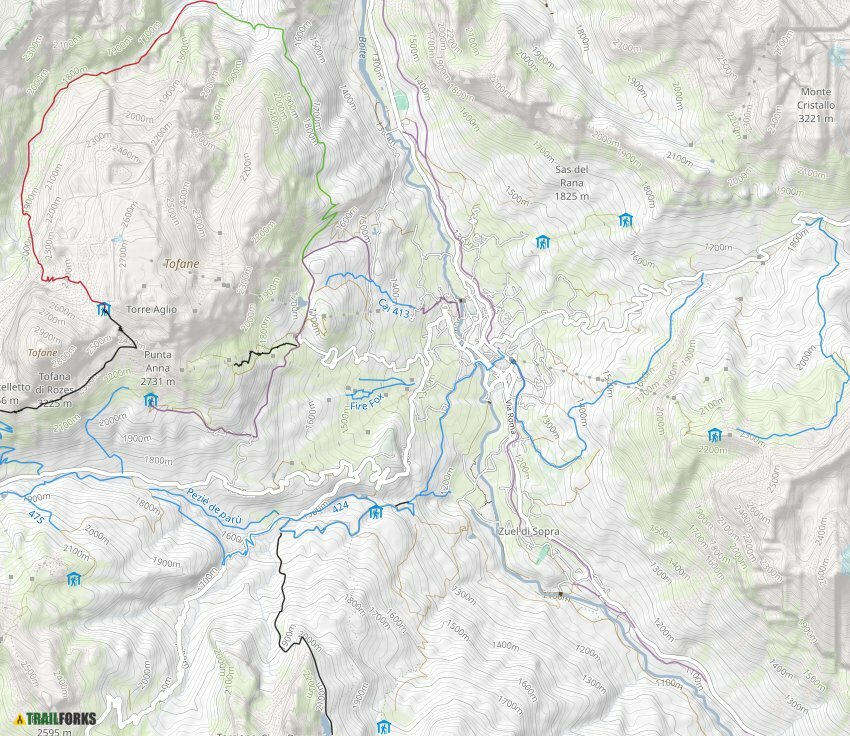 Cortina Bike Park Dolomiti Mountain Biking Trails Trailforks   Cortina 24442 Trail Map 