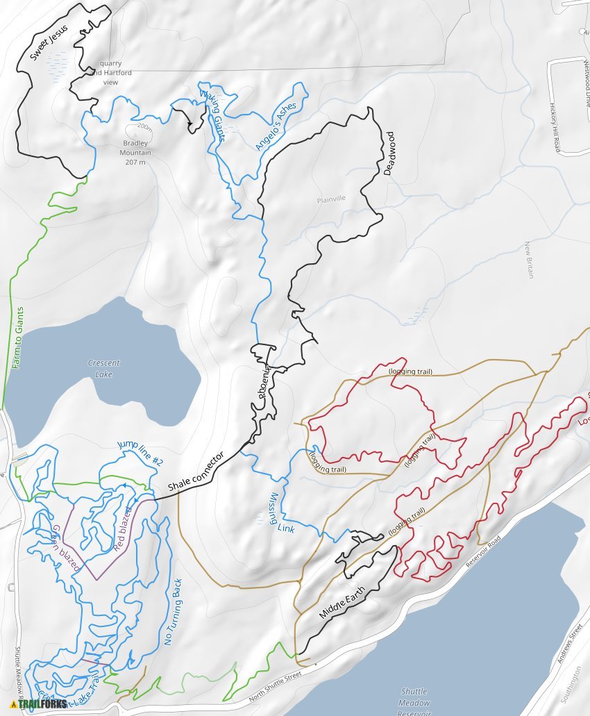 Crescent Lake Southington Trail Running Trails Trailforks   Crescent Lake 23879 Trail Map 