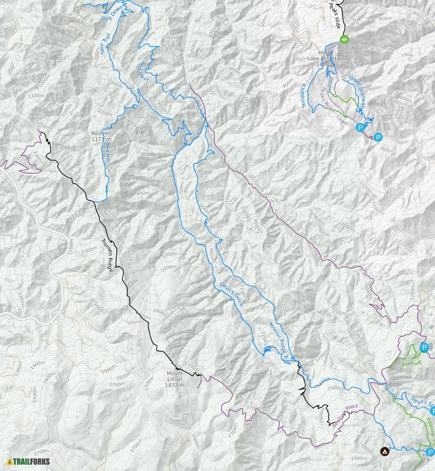 Devils Mission Mountain Biking - Devils Mission Trail Map