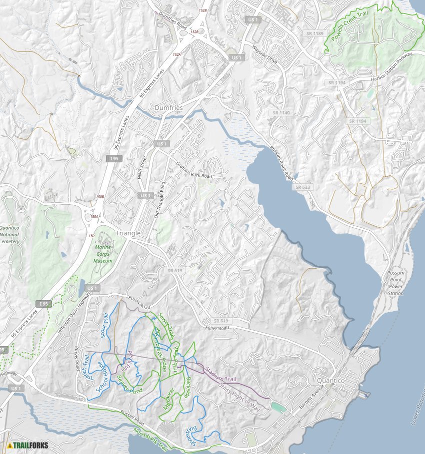 Dumfries, Virginia Mountain Biking Trails Trailforks