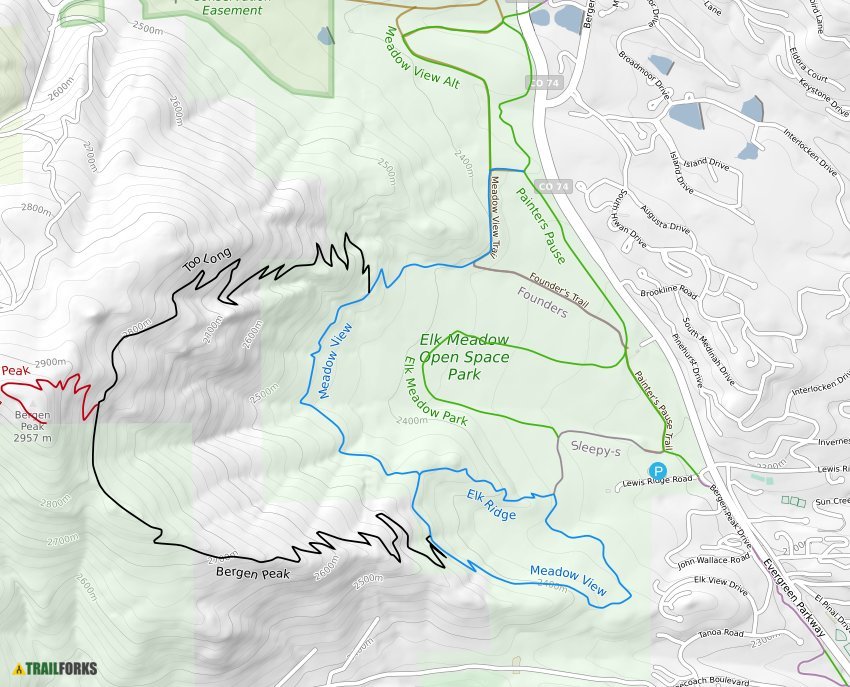 Elk Meadow Trail Map Elk Meadow Park, Evergreen Mountain Biking Trails | Trailforks