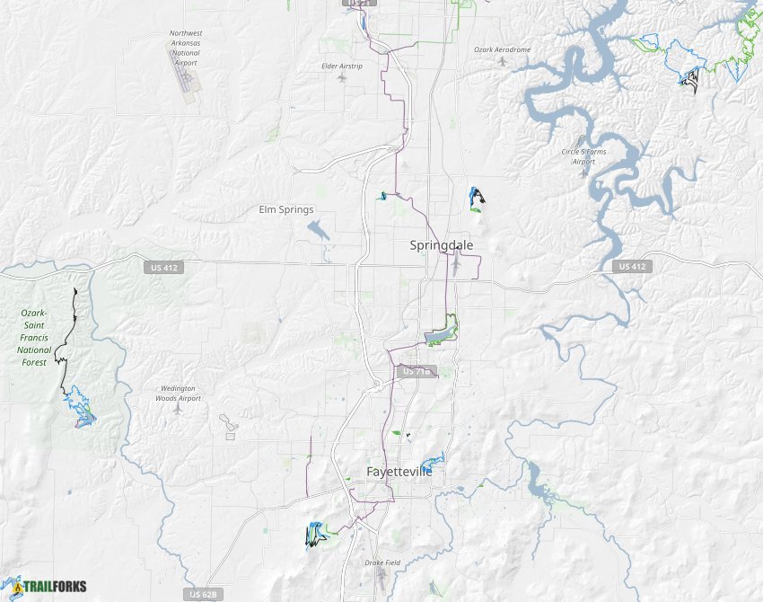 Fayetteville Bike Trail Map Fayetteville, Arkansas Mountain Biking Trails | Trailforks