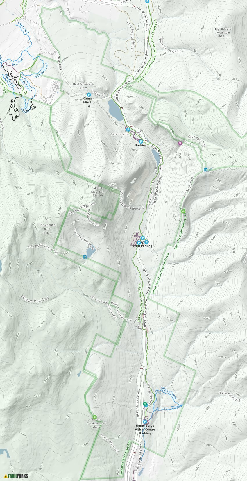 Franconia Notch State Park Trail Map 
