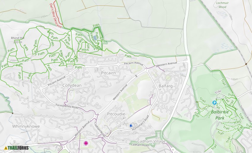 Glenrothes United Kingdom Mountain Biking Trails Trailforks   Glenrothes 33073 Trail Map 