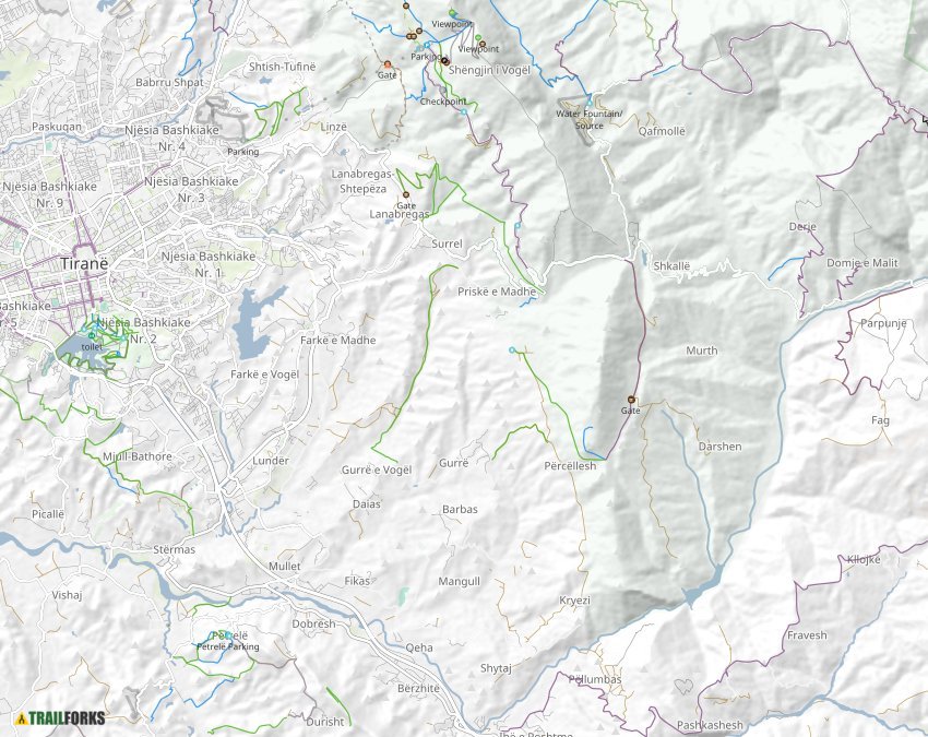 Grand Park Of Tirana Tirana Mountain Biking Trails Trailforks
