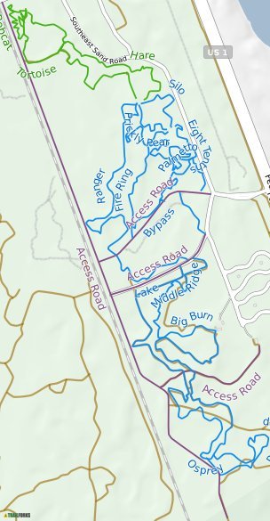Hobe Sound Florida Mountain Biking - Hobe Sound Trail Map 