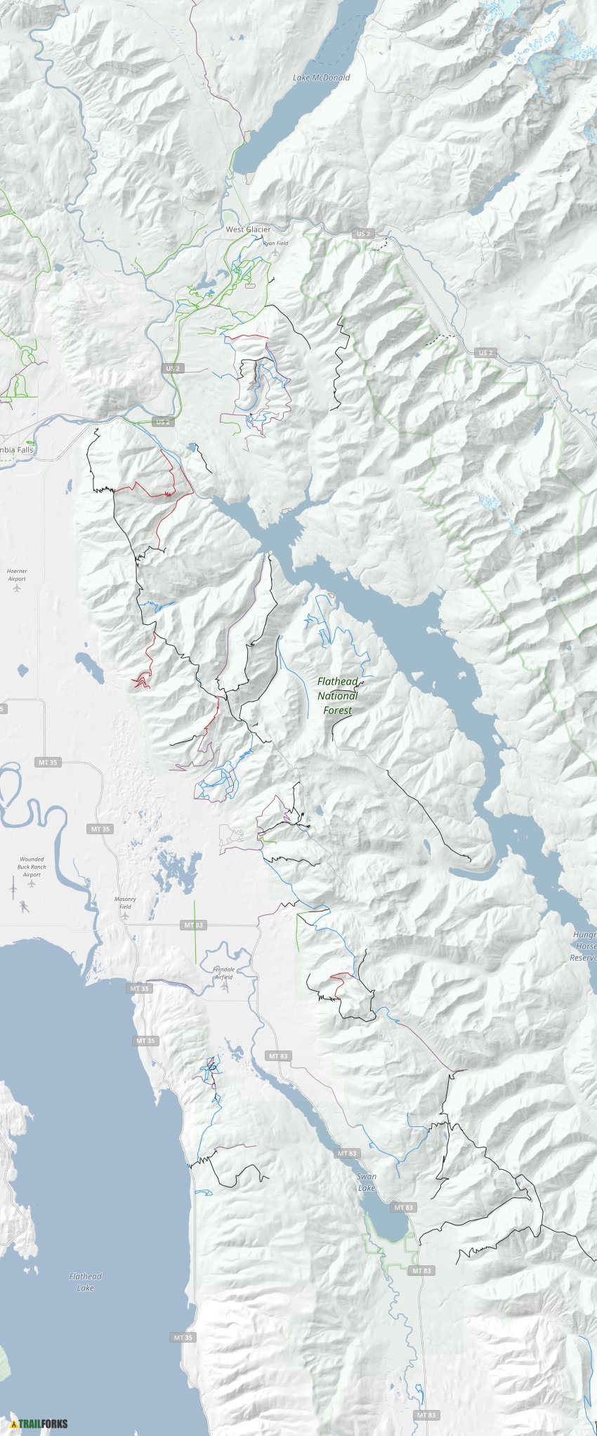 Hungry Horse Montana Map Hungry Horse, Montana Mountain Biking Trails | Trailforks