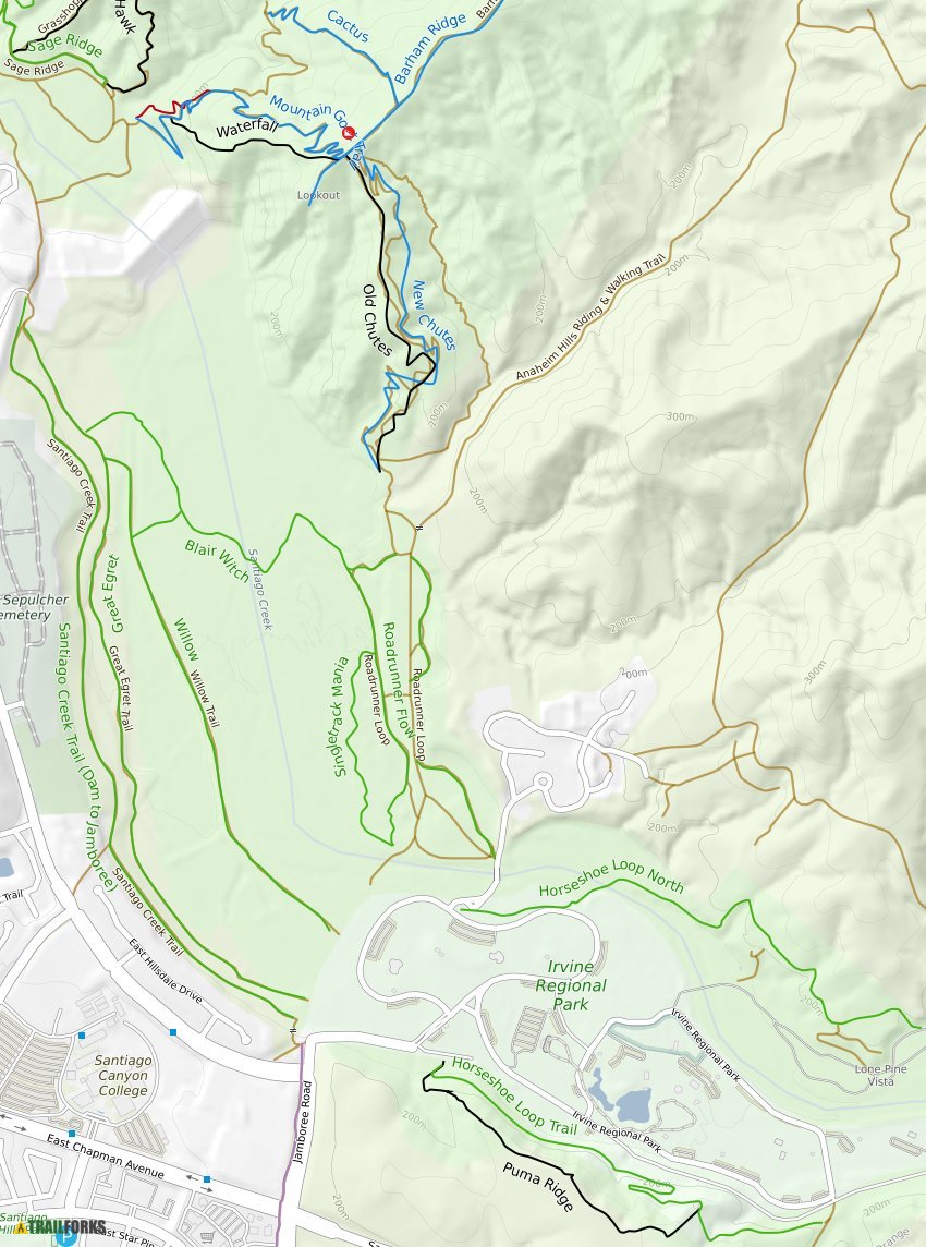 irvine regional park map Irvine Regional Park Orange Mountain Biking Trails Trailforks irvine regional park map