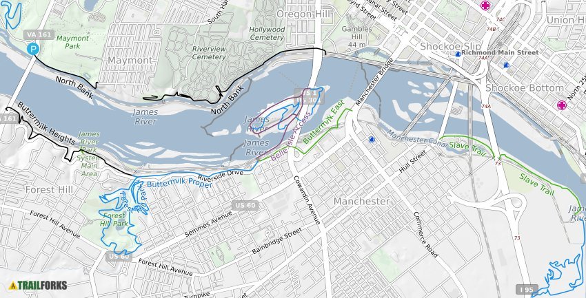 James River Park System Trail Map 
