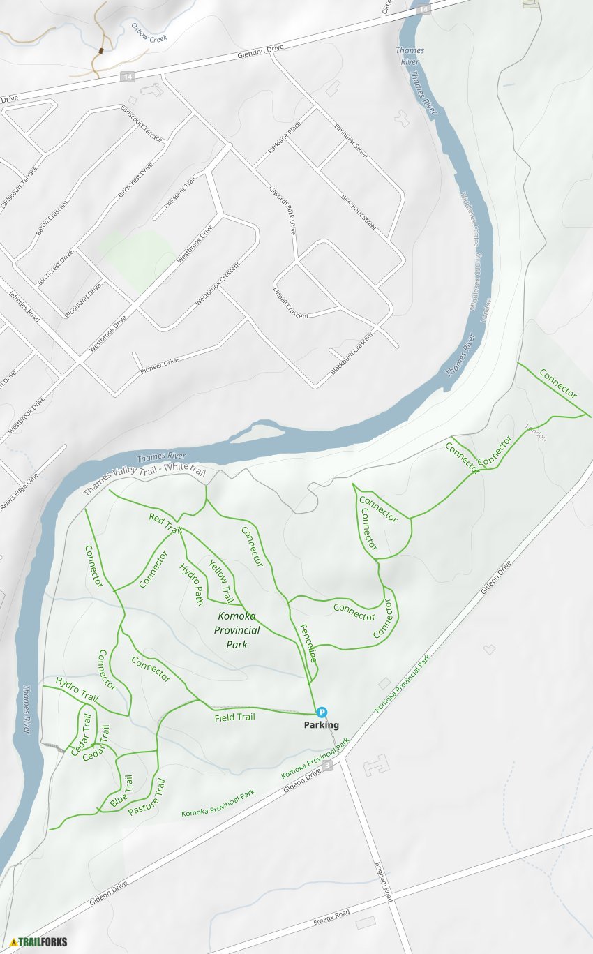 Komoka Provincial Park, London Mountain Biking Trails Trailforks