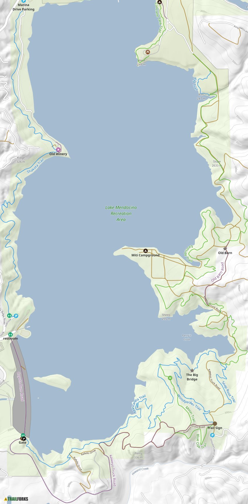 Lake Mendocino, Ukiah Mountain Biking Trails Trailforks
