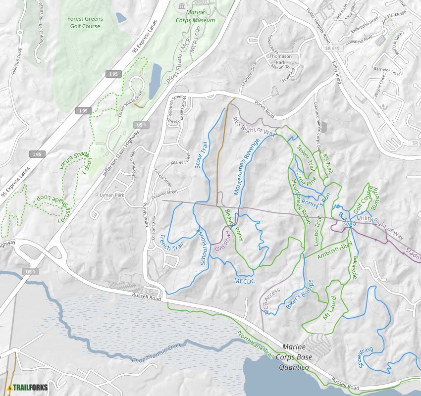 Locust Shade Park, Triangle Mountain Biking Trails | Trailforks