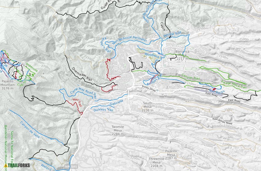 Los Alamos New Mexico Mountain Biking Trails Trailforks   Los Alamos Trail Map 