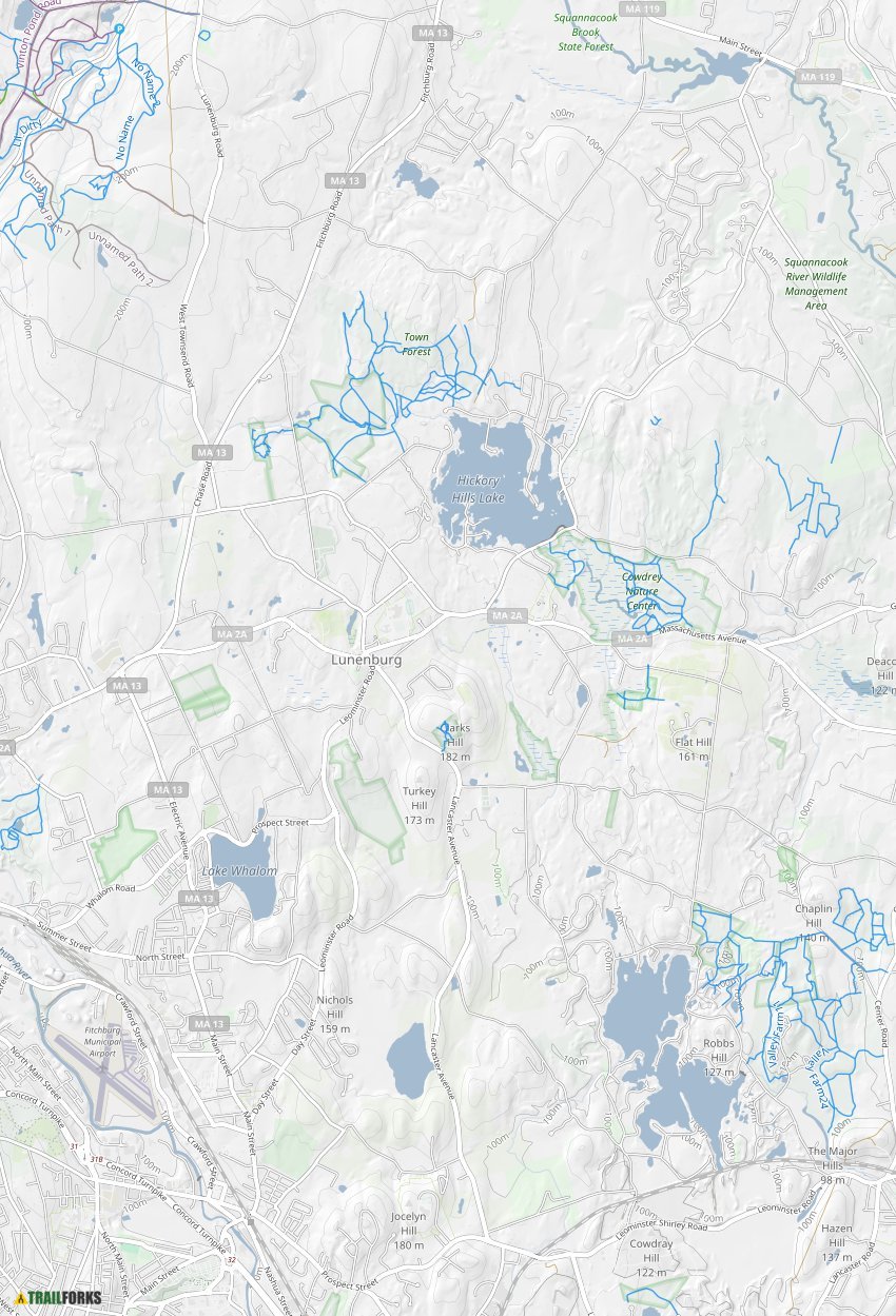 Lunenburg Massachusetts Mountain - Lunenburg 1555106872 Trail Map