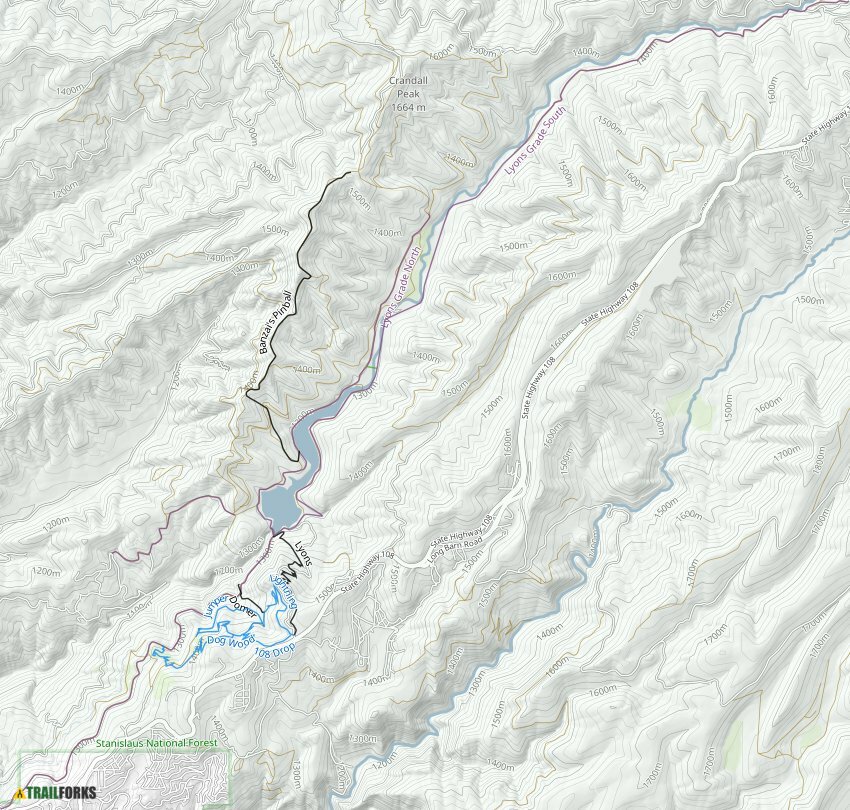 Lyons Reservoir, sierra village Mountain Biking Trails Trailforks