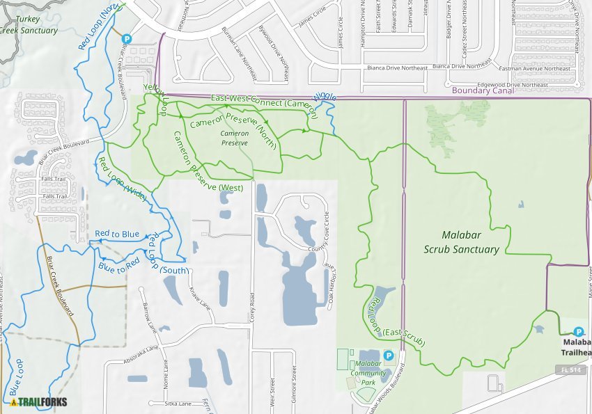 Bay Trail Bike Map Malabar And Palm Bay Trail System Mountain Biking Trails | Trailforks