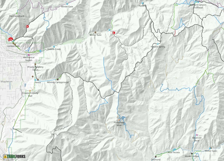 Mapleton Utah Mountain Biking Trails Trailforks   Mapleton Trail Map 