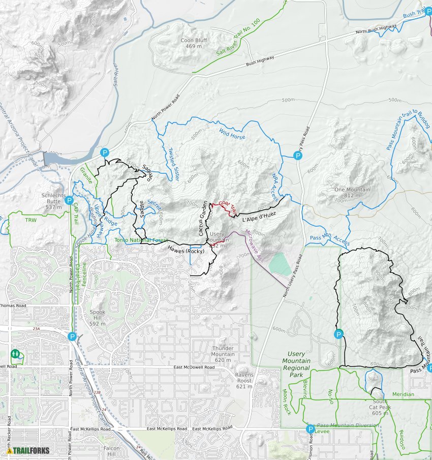 Mesa, Arizona Mountain Biking Trails Trailforks