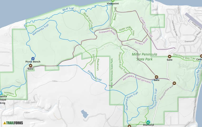 Peninsula Bike Trail Map Miller Peninsula State Park, Sequim Mountain Biking Trails | Trailforks