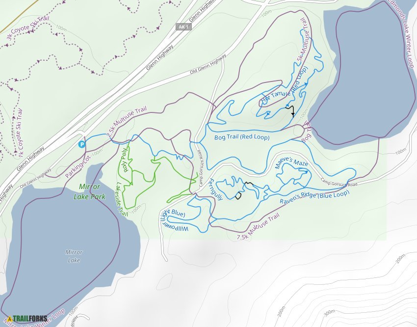 Mirror Lake Trail Map Mirror Lake, Chugiak-Eagle River Mountain Biking Trails | Trailforks