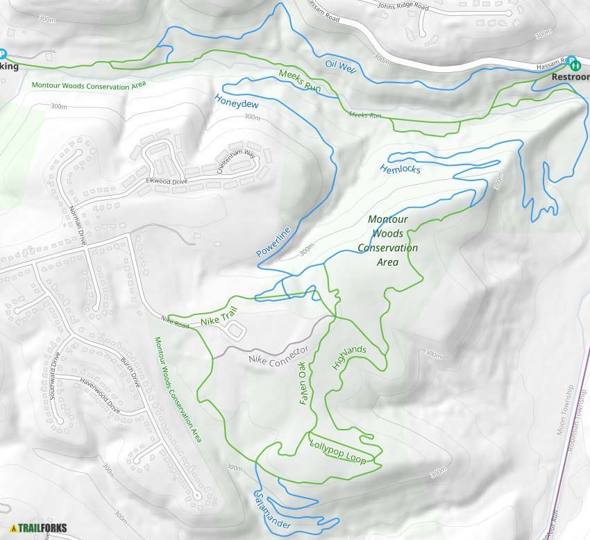 Montour Woods Conservation Area, Pittsburgh Mountain Biking Trails