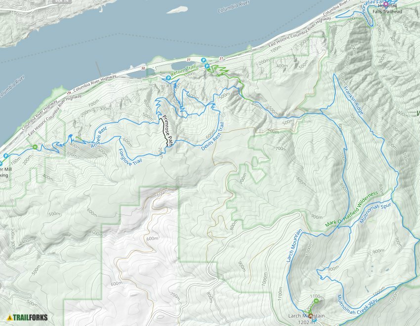 Multnomah Falls Recreation Area 471 Trail Map 