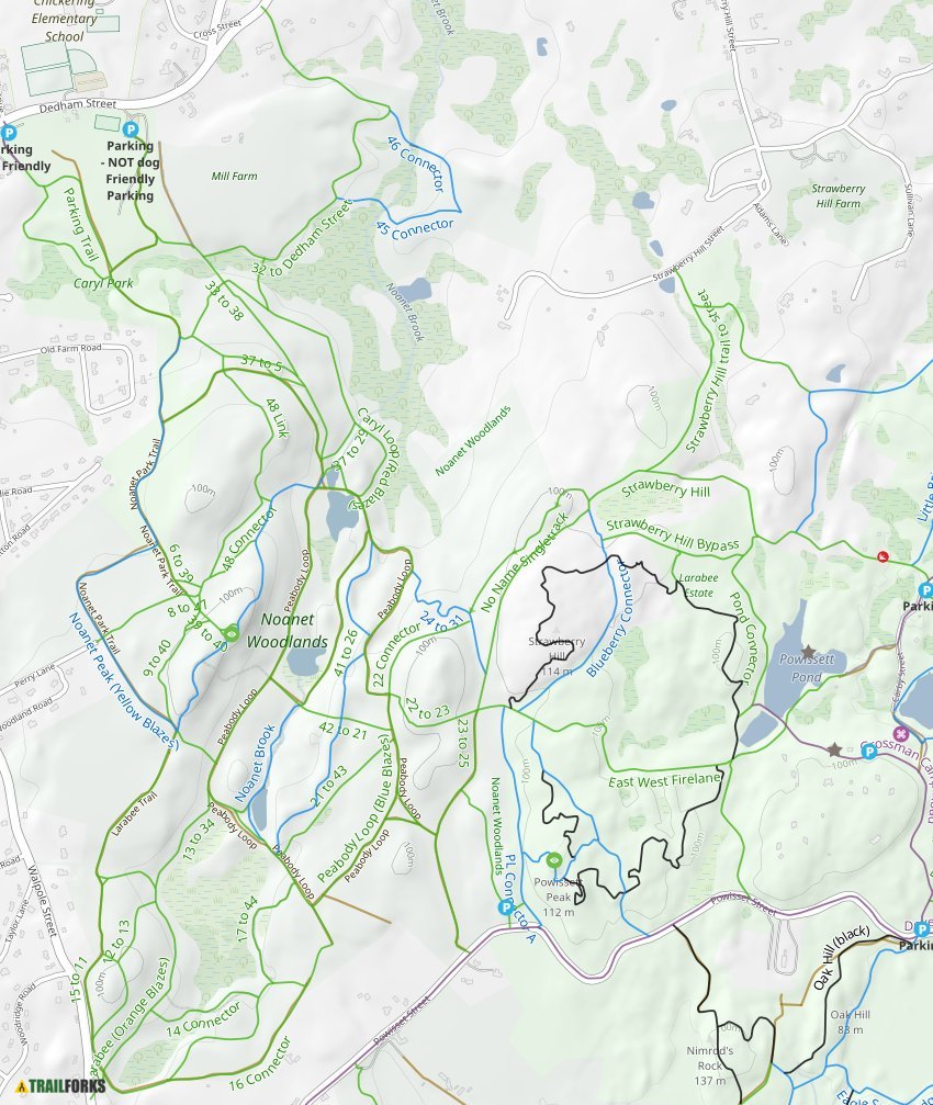 Noanet Woodlands Trail Map Noanet Woodlands, Dover Mountain Biking Trails | Trailforks