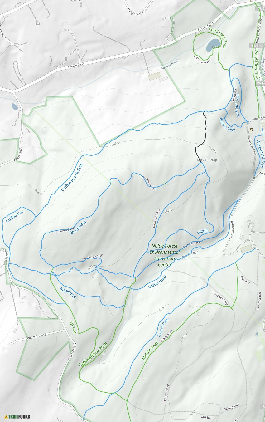 Nolde Forest Trail Map Nolde Forest Reading Hiking Trails Trailforks