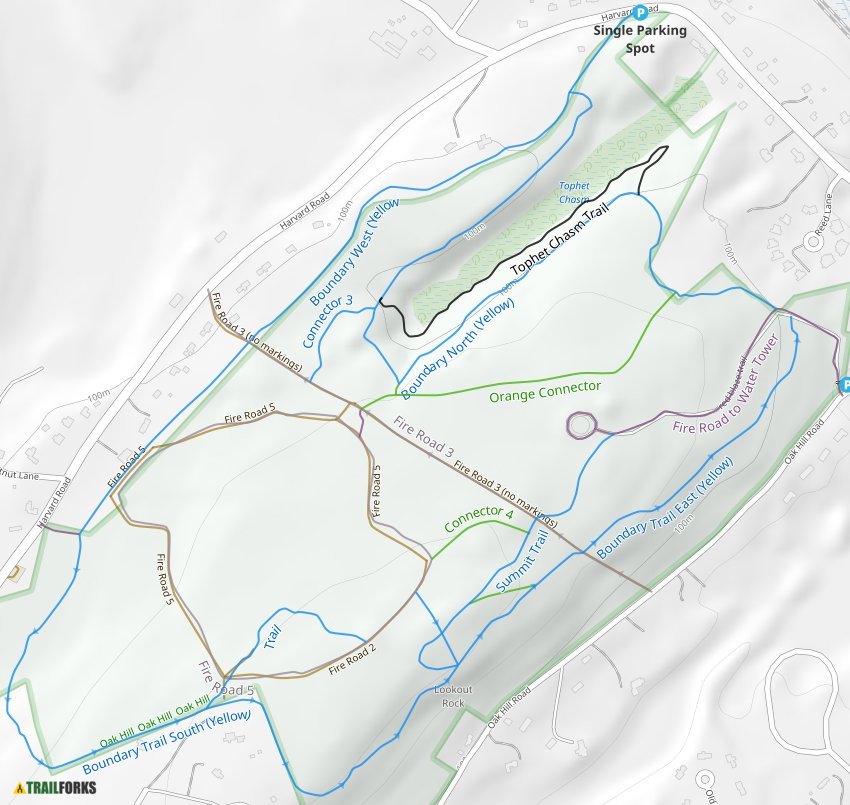 Oak Hill Trail Map Oak Hill Conservation Area Mountain Biking Trails | Trailforks