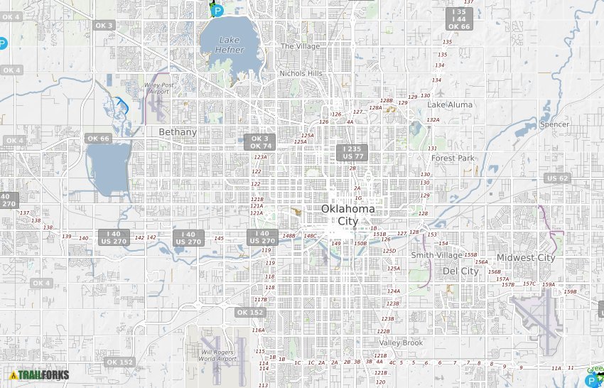Oklahoma City Bike Trails Map Oklahoma City, Oklahoma Mountain Biking Trails | Trailforks
