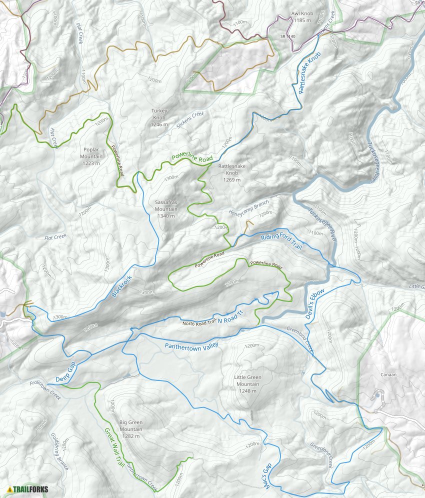 Panthertown Valley Trail Map Panthertown Valley, Cashiers Mountain Biking Trails | Trailforks