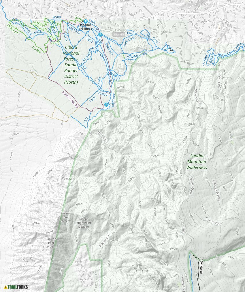 Placitas, Placitas Mountain Biking Trails Trailforks