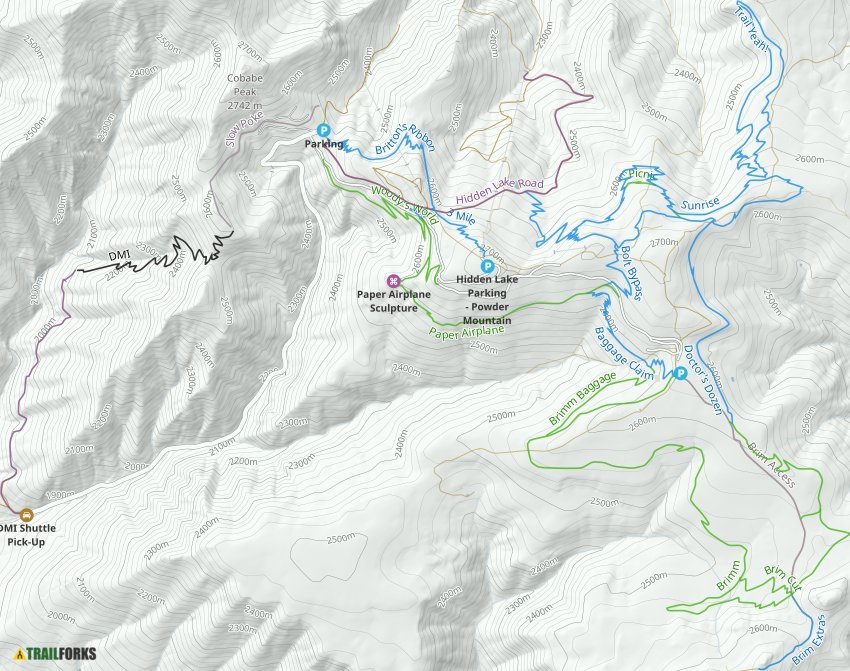 Powderhorn Bike Park Map