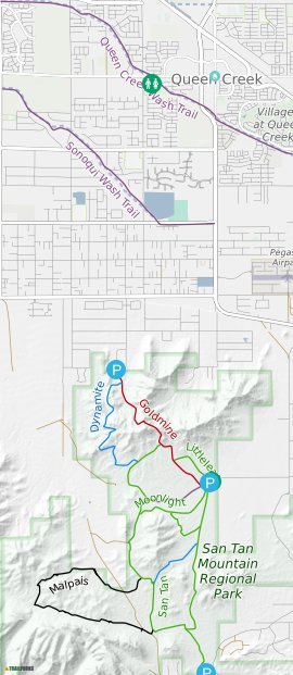 Queen Creek Arizona Mountain Biking Trails Trailforks   Queen Creek Trail Map 