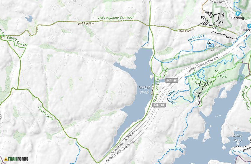 Red Rocks and Haskell Pond, Gloucester Mountain Biking Trails Trailforks