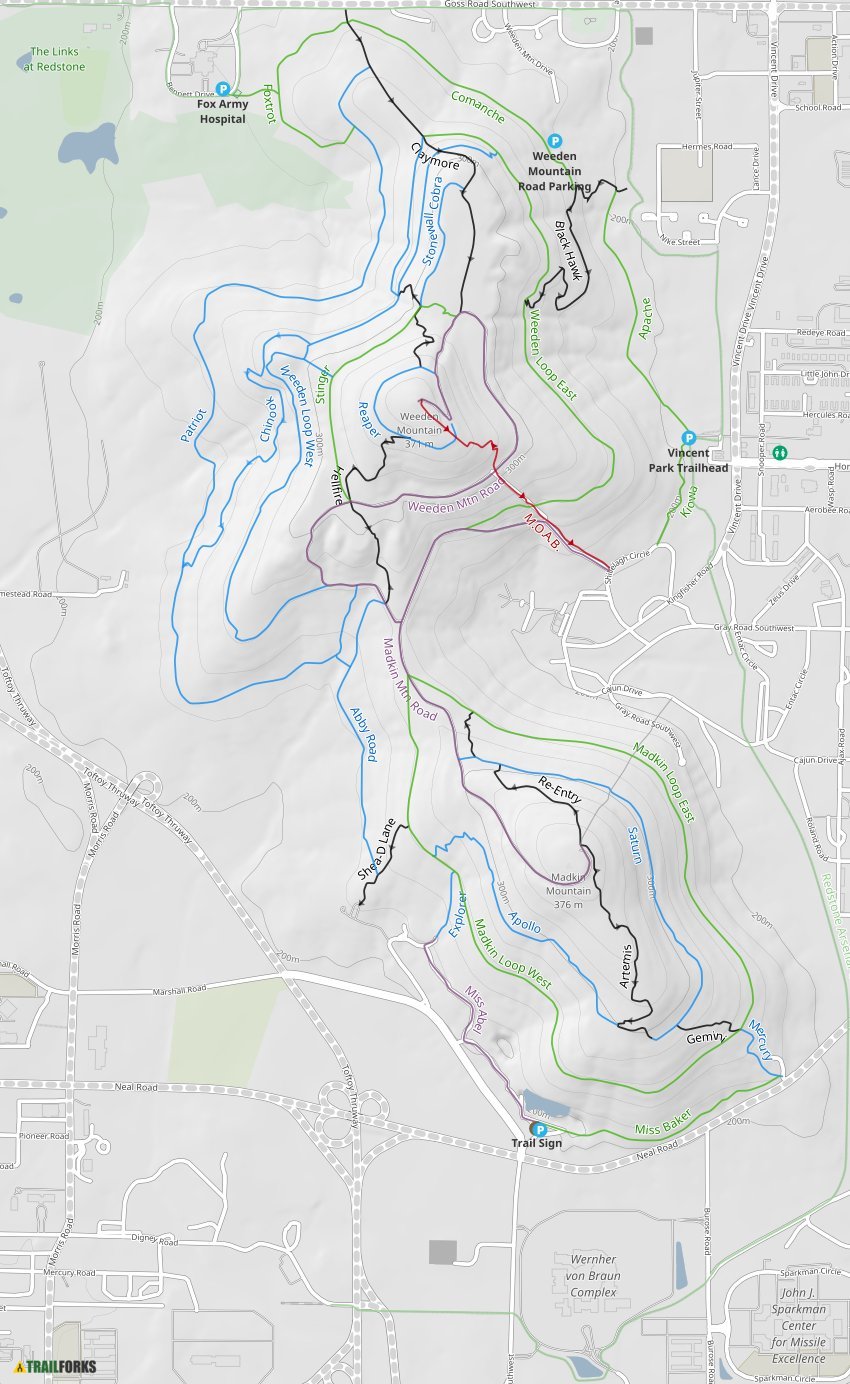 Redstone Quarry Trail Map Redstone Arsenal, Huntsville Mountain Biking Trails | Trailforks