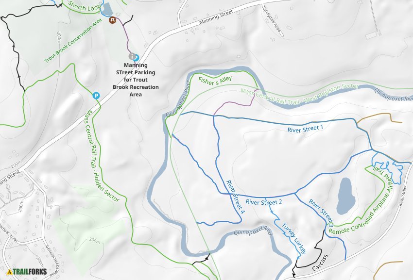 River Street (DCR Approved Trails), Holden Mountain Biking Trails