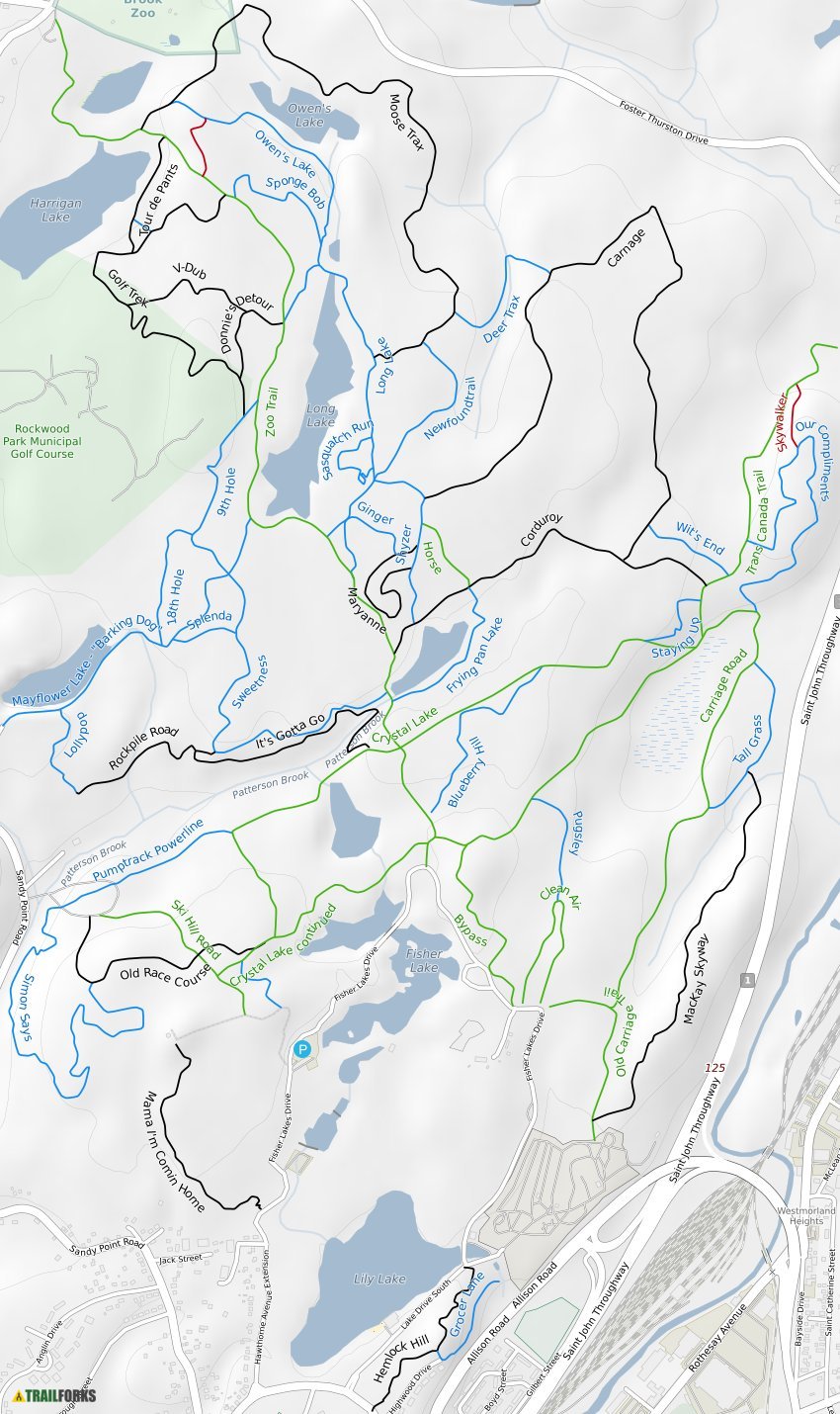 Rockwood Park Trail Map