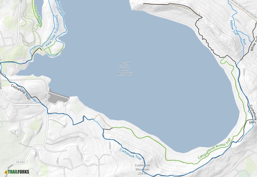 Round Valley Reservoir Trail Map Round Valley Recreation Area, Lebanon Mountain Biking Trails | Trailforks