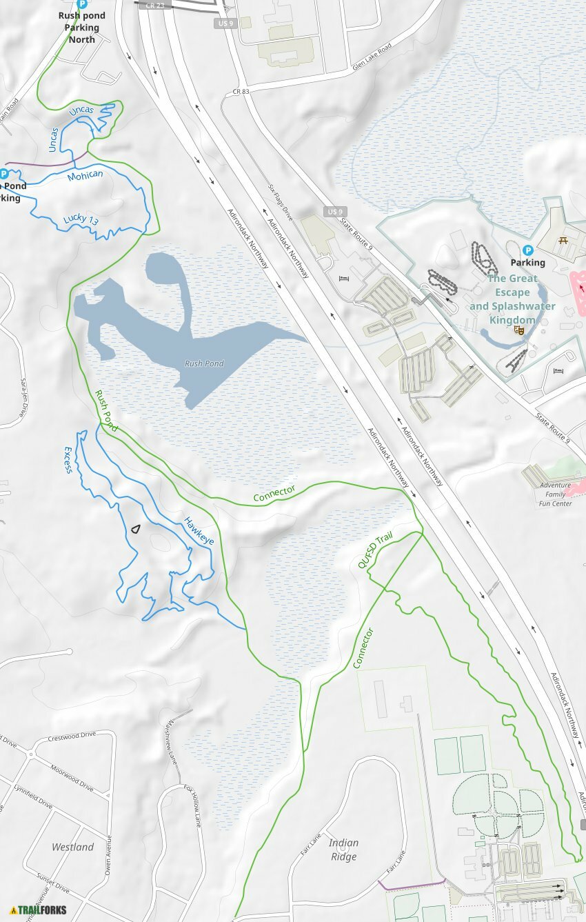 Rush Pond, Queensbury Mountain Biking Trails Trailforks