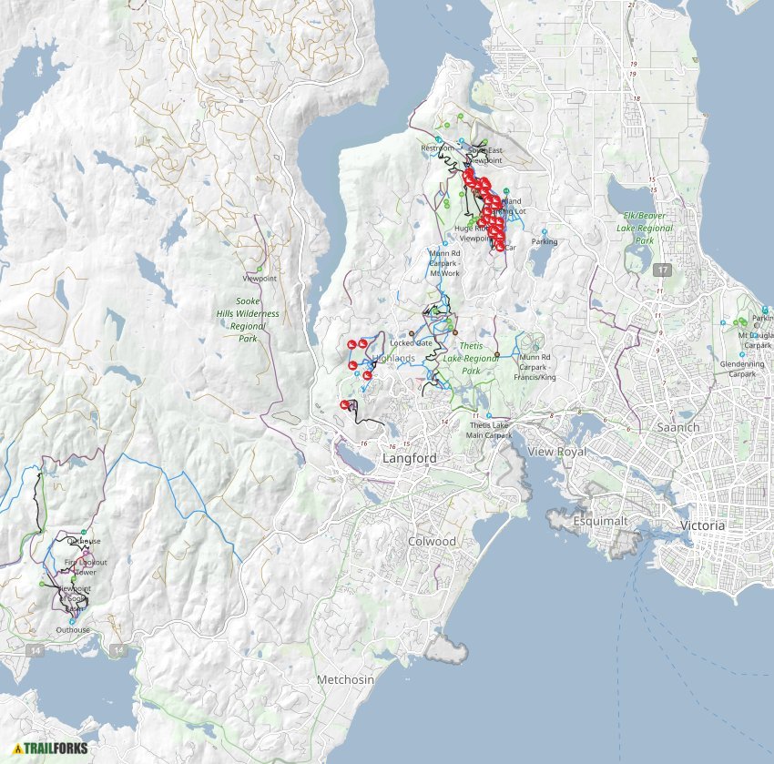 Saanich, British Columbia Mountain Biking Trails Trailforks